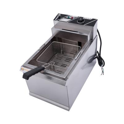 China 12L Hotels Restaurant Temperature Limit Protection Setting Single Tank Electric Chicken Fryer Electric Chips Fryer Manual Snack Fryer for sale