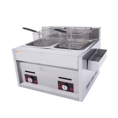 China Hotels Kitchen Equipment Gas Double-tank Fryer for sale