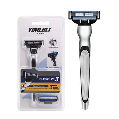 China Wholesale 3 Blade Triple Blades Facial Shaving Manual Shaving Rubber Razor for sale