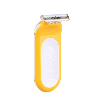 China Triple Blade Free Sample Plastic Handle Razor For Women With Razor Cartridge 3 Blades Face Lady Razor for sale