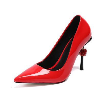 China Brand New Luxury Lightweight Elegant Shoes Patent Leather High Heel Pointed Toe Ladies Pumps for sale