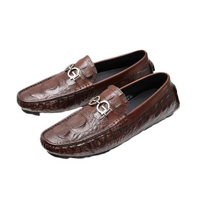 China Hot Selling Genuine Leather Crocodile Leather Shoes Anti-odor Men Shoes Durable Leather Shoes for sale