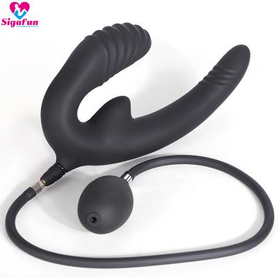 China Ergonomic Design Silicone Explosive Liquid Inflatable Butt Plug Anal Sex Toys With Valve for sale