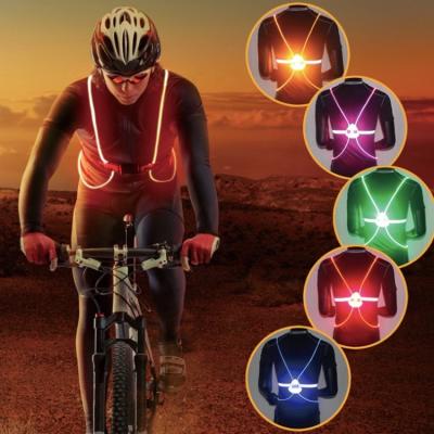 China Safety Guiding Outdoor Sport New Design High Visibility LED Reflective Brand Night Safety Light Vest For Electric Scooter Bike Bicycle for sale