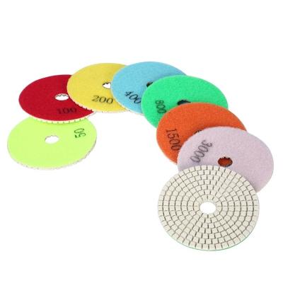 China 4 Inch/100mm Granite Stone Polishing Marble Quartzite Diamond Polishing Pad For Polishing and Engineered Stone for sale