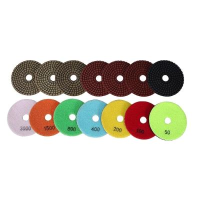 China Stone Factory Price Best Quality 100mm 125mm Diamond Polishing Pad For Concrete Polishing Terrazzo Floor And Stone Polish for sale