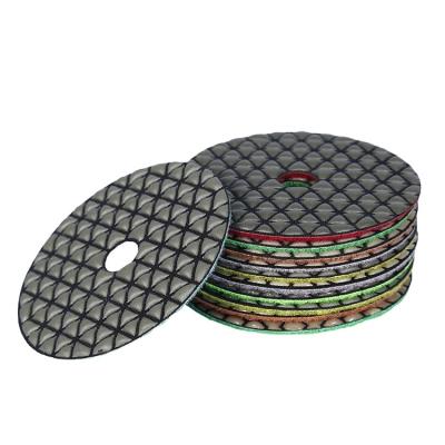 China Stone Polishing 100mm 4inch 125mm 5inch Diamond Polishing Pads For Dry Granite Marble Engineered Stone Concrete Terrazzo Floor for sale