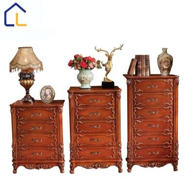 China Solid Wood Solid Wood Vintage Carved Living Room Sideboard With Storage Cabinet for sale