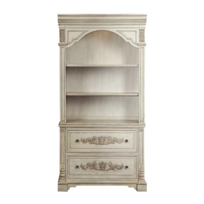 China DISP European French Distressed Cutout Solid Wood Solid Wood Oak Storage Cabinet Solid Wood Bookcase Antique Retro for sale