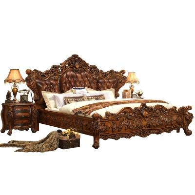 China Latest Style High End Zebra Wood Bed Set Solid Wood Bedroom Furniture for sale