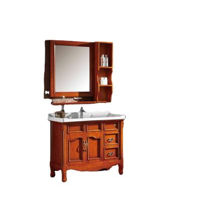 China European American Hot Selling Ceramic Bathroom Mirror Cabinet Classic Bathroom Cabinet Wash Basin Oak Furniture for sale