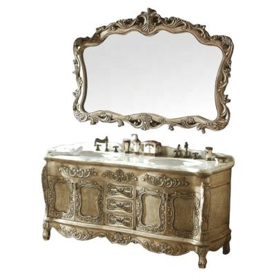 China 2021 EUROPEAN Furniture Luxury Bathroom Cabinet Cut Out Vanity For Bathrooms Double Sink Bathroom Vanity for sale