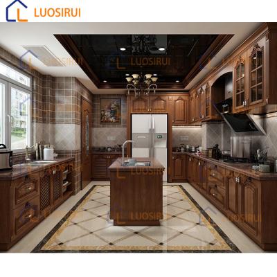 China EUROPEAN Kitchen Cabinet European Kitchen Island Freestanding Natural Oak Cabinets for sale