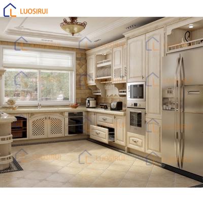 China Customized Luxurious Kitchen Furniture Solid Wood Solid Wood Discounted Luxurious Sideboards for sale