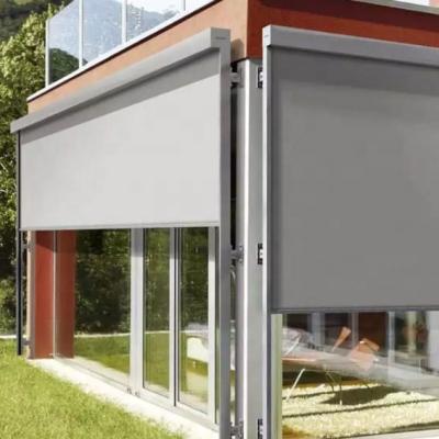 China UV Protection Motorized Waterproof Outdoor Curtain Zipper Screen External Roller Blinds for sale