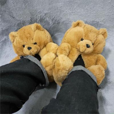 China Fashion trend plush slipper animals cheap custom bedroom teddy bear slipper animal panda slipper for sale