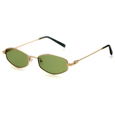 China New Product Fashion Sun Glasses Display Small Fashionable Modern Style Sunglasses CE Metal Shades Hexagon Custom Sunglasses for sale