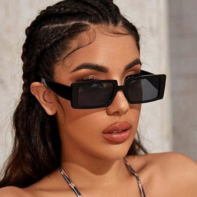 China Fashion Sunglasses Vintage Designer Women Small Square Rectangle Frames Shades Sunglasses 2021 for sale