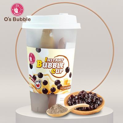 China Newest Instant Bubble Tea Caramel Flavor Milk Tea Sprinkle Bubble Tea With Cup for sale