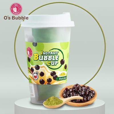 China Instant Tea 500ml Matcha Flavor Instant Bubble Boba Tea Cup With Straw for sale