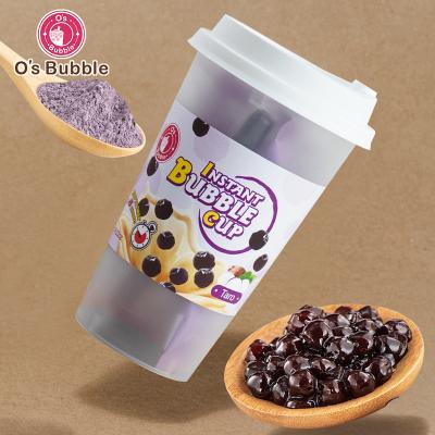 China Taiwan Instant Tea Cup 500ml Taro Flavor Powder Instant Bubble Tea with Tapioca Pearls for sale