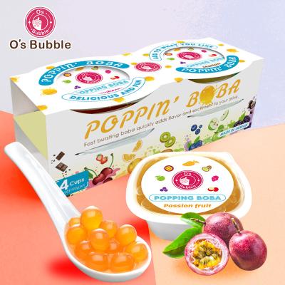 China Passion Fruit Passion Fruit Instant Juice Pearls 4 Cup / Popping Pack Boba For Beverage for sale