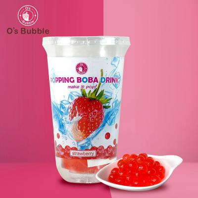 China Instant popping boba supermarket must have strawberry flavor popping boba cup for sale