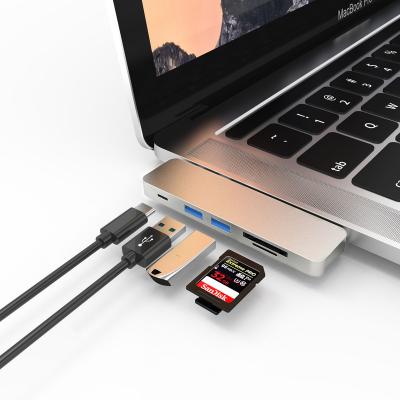 China Aluminum Alloy WiWU Usb C Hub 5 In 1 Type C Hub Mini Port rj45 Adapter Type C For Home Office Business Travel for sale