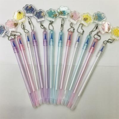 China office & Fairy Erasable Pen Erasable Pen Cartoon Pen Shell School Quicksand Gel Blue Heart Pendant 12 Pack. for sale