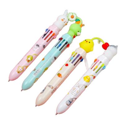 China office & School Pen Tentacle Animal Ten Color Ballpoint Pen Cartoon Creativity Lovely Heart Girl Multi Color Ballpoint Pen Student Pen for sale