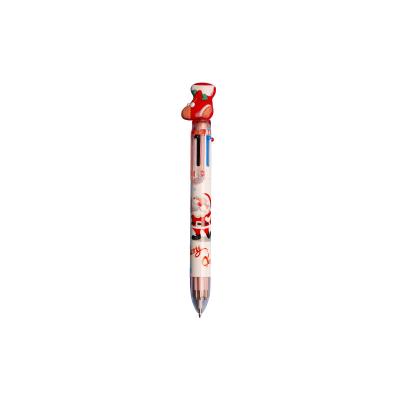 China office & Cute School Pen Christmas Six-color Ballpoint Pen Cartoon Doll Santa Reindeer Press Pen Student Stationery. for sale