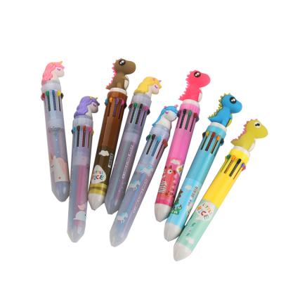 China office & School Pen High Quality Custom Logo 10-Color Cartoon Press Ballpoint Pen for sale