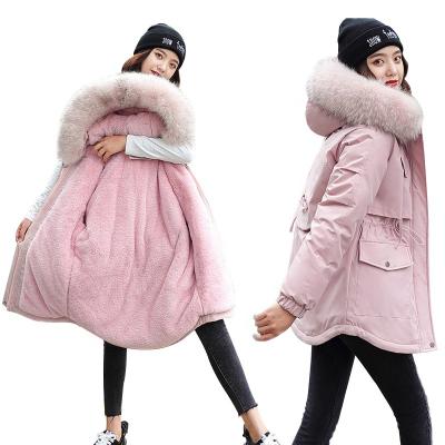 China Anti-wrinkle fleece padded jacket cotton-padded jacket short size cotton-padded jacket new large by jacket womens winter coat fur collar 2022 for sale