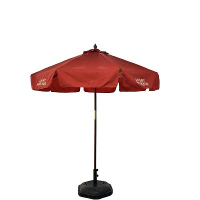 China Advertising Parasol Advertising Hotel Swimming Pool Outdoor Restaurant Wooden Beach Umbrella Parasols for sale