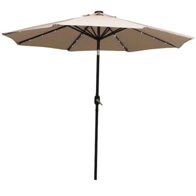 China Large Modern Outdoor Garden Umbrella Parasol Light LED Parasol With Push Tilt Crank Umbrella for sale