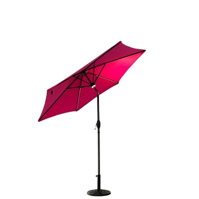 China Modern Solar Commercial Beach Sunshade Tilt LED Crank Umbrella for sale