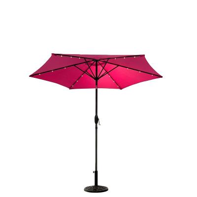 China Modern White LED Beach Parasol Solar Balcony Patio Umbrella for sale