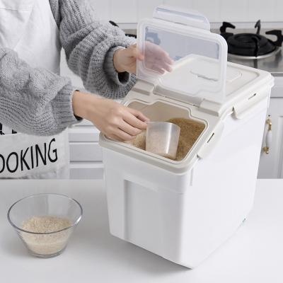 China Hot sales from factory directly pp Storage Plastic Bucket Rice Storage Box Dispenser Food Rice Kitchen Freshness Preservation for sale