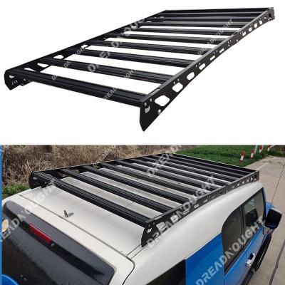 China High Quality Full Rack Alluminum Car Roof Rack Basket Carrier Black Basket Cargo Stretch No Bracket Drilling Fit For 2007+ 4x4 FJ Cruiser for sale