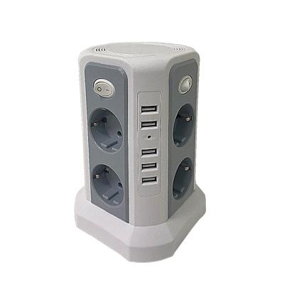 China Travel Europe Power Strip , Surge Protector with 8 AC Outlets and 5 USB Ports for sale