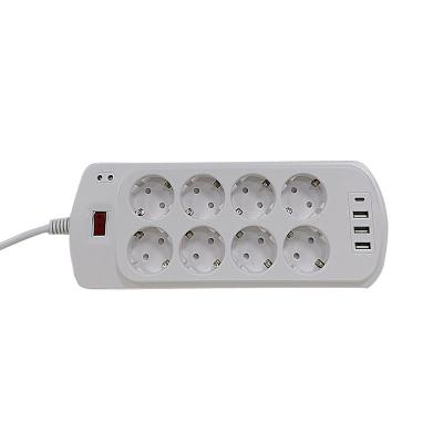 China Hot Travel Outlet 8 Plug Smart Power Strip , Eu Plug Power Strip for sale