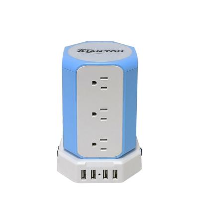 China Travel Tower Power Strip 12 Socket AU Outlet Plug With 4 USB Charger Protector Multi-outlet Smart Power Strip for sale