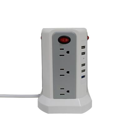 China Travel Newcomer Us Power Station Surge Protector With Type C Usb Ports Charger Power Strip For Desktop for sale