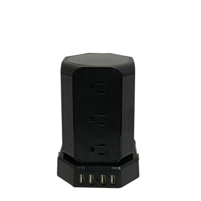 China German Travel USA Electrical Power Extension Socket 12 AC Outlets 4 USB German Surge Protector for sale