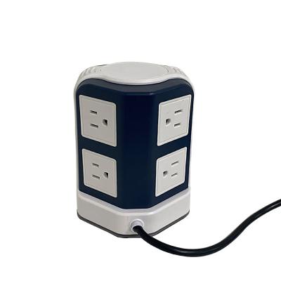 China Travel Protector Power Strip Tower 8Outlet 4USB Multiple Charging Station Socket Desktop Outlets for sale