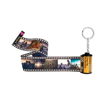 China Decorationand personalized key chain with image custom 5-40 photos heart movie roll key chain for sale