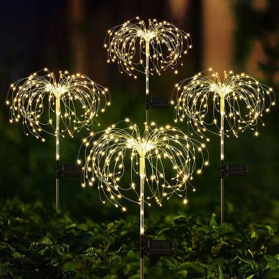 China Christmas Solar Christmas Decorative Color Changing LED Lights Fairy Firework Solar Led Light Firework Lamp Color Light for sale