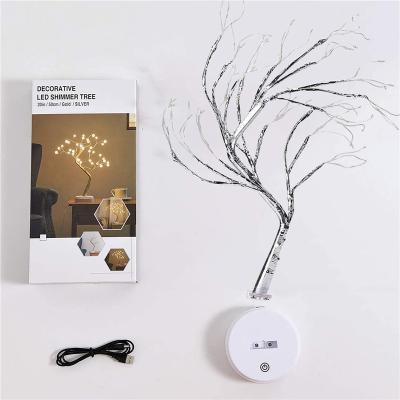 China Xmas Suction Cup Lamp LED Night Lights Mini Christmas Tree Copper Wire Garland Lights Children's Bedroom Home Decoration Decorative Fairy Lights for sale