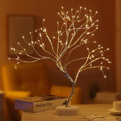 China Warm 108 LED Tree Light Home Decoration Color Artificial Light Copper Wire Christmas Tree Light Adjustable Desktop Bonsai Branch for sale