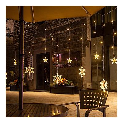 China Direct Snow Star Curtain Lights Manufacturers LED Blind Curtain Lamp Flickers String Lights Party Christmas Decorations for sale